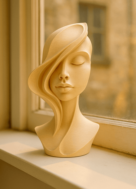 Seraphina: Die Muse der Ewigkeit - Print HomeSeraphina: Die Muse der Ewigkeit2250123665412Print Home3d - druck - plaElegante Skulptur Seraphina "Die zeitlose Muse" in der Farbe Holz Beige - Braun, aufgenommen bei natürlichem Licht auf einer Fensterbank.3d - gedruckt44887975