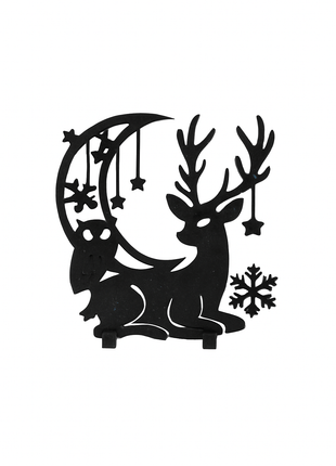 Weihnachtsdeko „Winterhirsch“ – Filigrane 3D - Holzoptik - Figur mit Sternen & Schneeflocken - Print Home