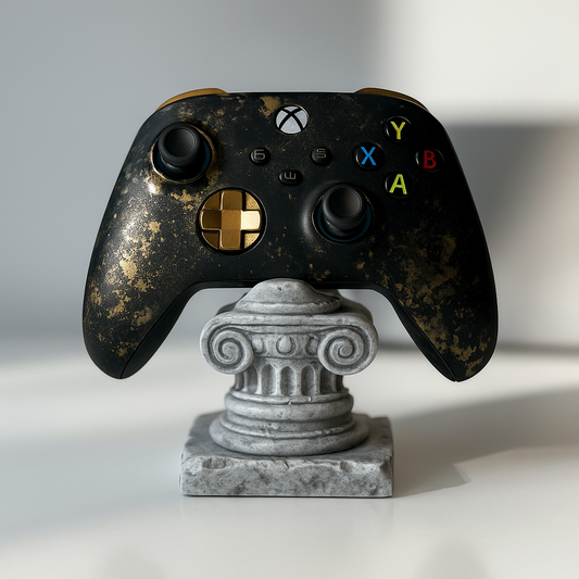 "Stilvoller Xbox Controller-Ständer Marble Throne in antiker Marmor-Optik aus nachhaltigem 3D-gedrucktem PLA"